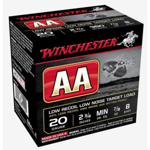 AA 20 Gauge 2-3/4" 980 FPS Min DR. EQ. 7/8 oz 8 Shot