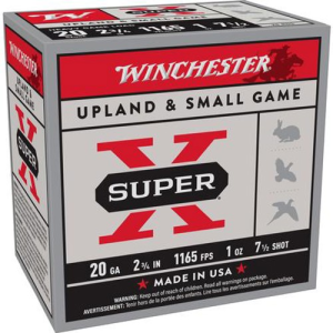 WINCHESTER AMMO Super-X 20 Gauge 2-3/4" 1165 FPS 1 oz 7-1/2 Shot