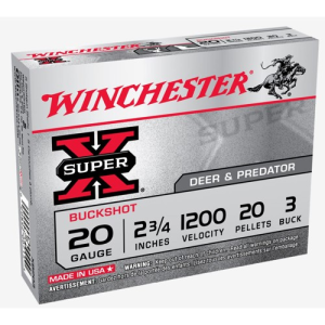 WINCHESTER AMMO 20Ga SuperX BuckShot 2-3/4" 3 Buck 5rd
