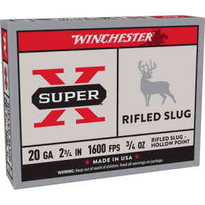 WINCHESTER AMMO 20Ga SuperX Rifled Slug HP 2-3/4" 5rd