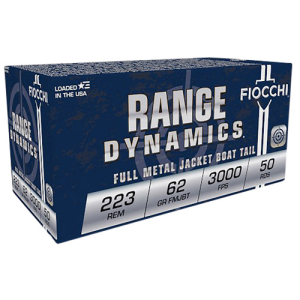 FIOCCHI Range Dynamics 223 REM 62gr FMJBT Ammunition | 50 Rounds