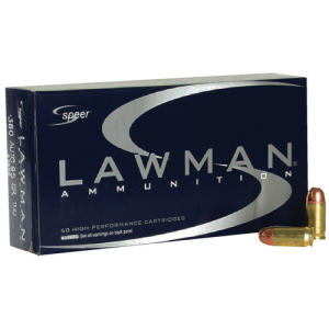 SPEER AMMO Lawman 380 ACP 95 gr Total Metal Jacket Ammunition | 50 Rounds