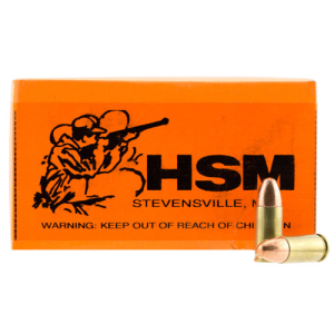 HSM AMMO 9mm 124gr Full Metal Jacket Ammunition | 50 Rounds