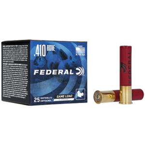 FEDERAL AMMO Game-Shok High Brass 410 Gauge 2.5" 1/2oz #7.5 Shotgun Ammunition | 25 Rounds