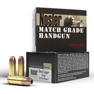 NOSLER Match Grade 9mm 147gr Jacketed Hollow Point Ammunition | 20 Rounds