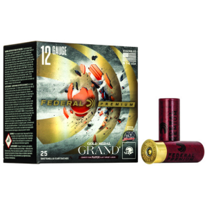 FEDERAL AMMO Premium Gold Medal Grand 12 Gauge 2-3/4" 1-1/8oz #8 Shotgun Ammunition | 25 Rounds