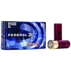 FEDERAL AMMO 12Ga 2-3/4" Max. 27 Pellets-4 Buck 5rd Power-Shok