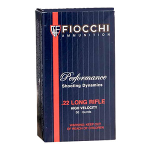 FIOCCHI Field Dynamics High Velocity 22 LR 40 gr Copper Plated Solid Point Ammunition | 50 Rounds