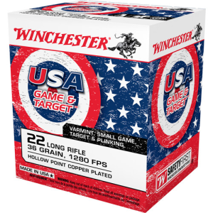 WINCHESTER USA Game & Target 22 LR 36gr Copper Plated Hollow Point Ammunition | 50 Rounds