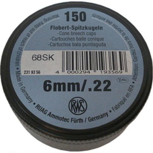 WALTHER ARMS 22 Cal Lead BB Cap 6mm RWS Floberts 15.5 Gr 150 Pk - Walther Arms