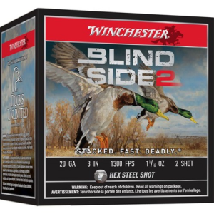 WINCHESTER AMMO Blind Side 2 20 Gauge 3" 1300 FPS 1-1/16 oz 2 Shot
