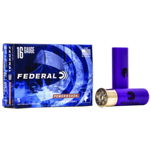 FEDERAL AMMO Power-Shok Magnum 16 Gauge 2.75" 12 Pellets 1 3/16 oz 1 Buck Shotgun Ammunition