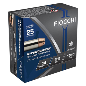 FIOCCHI Hyperformance 38 Special +P 125 gr Hornady XTP Hollow Point Ammunition | 25 Rounds