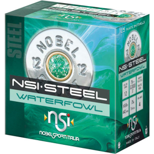 NOBEL AMMO 12Ga 3" Steel Waterfowl 4Shot 1-1/4oz 25rd