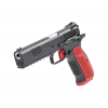 Dan Wesson DWX 9mm 5" 19rd Pistol w/ Fiber Optic Sights | Black w/ Red Grips & Trigger image