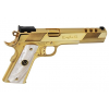 IVER JOHNSON 1911A1 Eagle XL Ported 10mm 6" 8rd Pistol - 24k Gold Plated | Pearl White Grips image