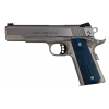 COLT Competition 45 ACP 5" 8rd Pistol w/ National Match Barrel - Stainless w/ Blue Grips image