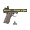 RUGER Mark IV 22/45 Lite 22LR 4.4" 10+1 Pistol w/ Riton Red Dot & Threaded Barrel - Green Anodized image