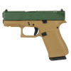 GLOCK G43X MOS 9mm 3.41" 10rd Optic Ready Pistol | Troy Coyote Tan, Jesse James Green image