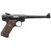 RUGER Mark IV 22LR 6.88" 10rd Pistol w/ Tapered Target Barrel | Blued w/ Chekered Wood Laminate Grip image