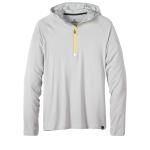 prAna Men's Breaker Hooded 1/4 Zip Shirt-Silver-Small