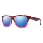 Smith Lowdown Slim Polarized Sunglasses MATTE TORTOISE SHOCKING PINK/BLUE FLASH