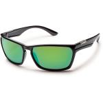 Suncloud Cutout Sunglass Polarized Polycarbonate Lens / Black/Green Mirror Frame