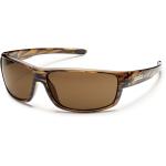 Suncloud Voucher Sunglass Polarized Polycarbonate Lens  Brown Stripe/Brown Frame