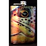 Montana Fly Company Stainless Steel Hip Flask - Sundell's October Brown Closeup