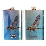 Montana Fly Company Stainless Steel Hip Flask - Udesen's Mayflies 8oz