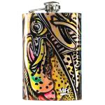 Montana Fly Company Stainless Steel Hip Flask - Estrada's Rainbow Trout Graffiti