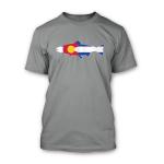 Rep Your Water Colorado Flag Tee Shirt - XX Large - Storm Gray