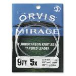 Orvis Mirage Fluorocarbon Knotless Tapered 9' Leader 2 Pack 4X