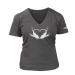 Rep Your Water Heart Flies Women's V-Neck - Large