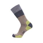 Point6 Block Stripe Light Crew Socks-Taupe-Medium