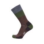 Point6 Block Stripe Light Crew Socks-Chestnut-Large