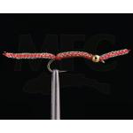 Montana Fly Company Silverman's Sparkle Worm-Red #10, 1/2 DOZ