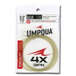 Umpqua Fly Fishing Trout Tapered (3Pack) 9' 4X Leader - Fly Fishing