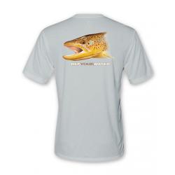 Rep Your Water Brown Trout Short Sleeve Performance Shirt - Small