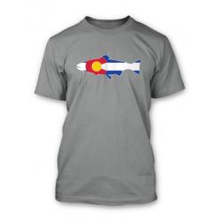 Rep Your Water Colorado Flag Tee Shirt - XX Large - Storm Gray