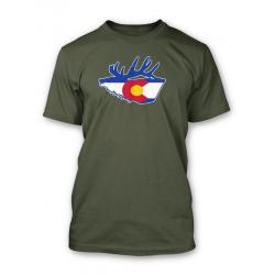 Rep Your Water Colorado Flag Elk Shirt - Small