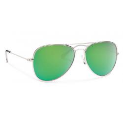Forecast Optics Kennedy Mens Sunglasses - Silver / Green Mirror