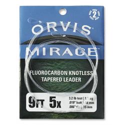 Orvis Mirage Fluorocarbon Knotless Tapered 9' Leader 2 Pack 2X