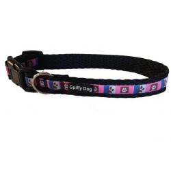 Spiffy Dog Collar | Pink Paws | Medium