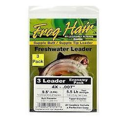 Frog Hair Supple Butt Supple Tip Leader 9'.5" 3-pack 4X - Fly Fishing