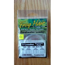 Frog Hair Tapered Leader Economy Pack 9.5' Stiff/Supple Tip 1X-2X-3X