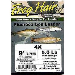 Frog Hair 4x 9' Fluorocarbon Tapered Leader - Fly Fishing