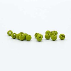 Firehole Stones Slotted Tungsten Beads 28 Piece Package - Olive - 1/8" (3.0 mm)