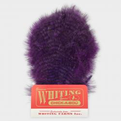 Whiting Farms Chickabou Patch Feathers | White dyed Dark Olive