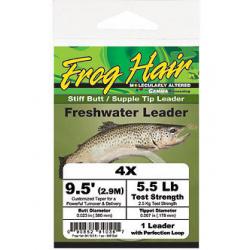 Frog Hair 5x 9.5' Stiff Butt / Supple Tip Tapered Leader